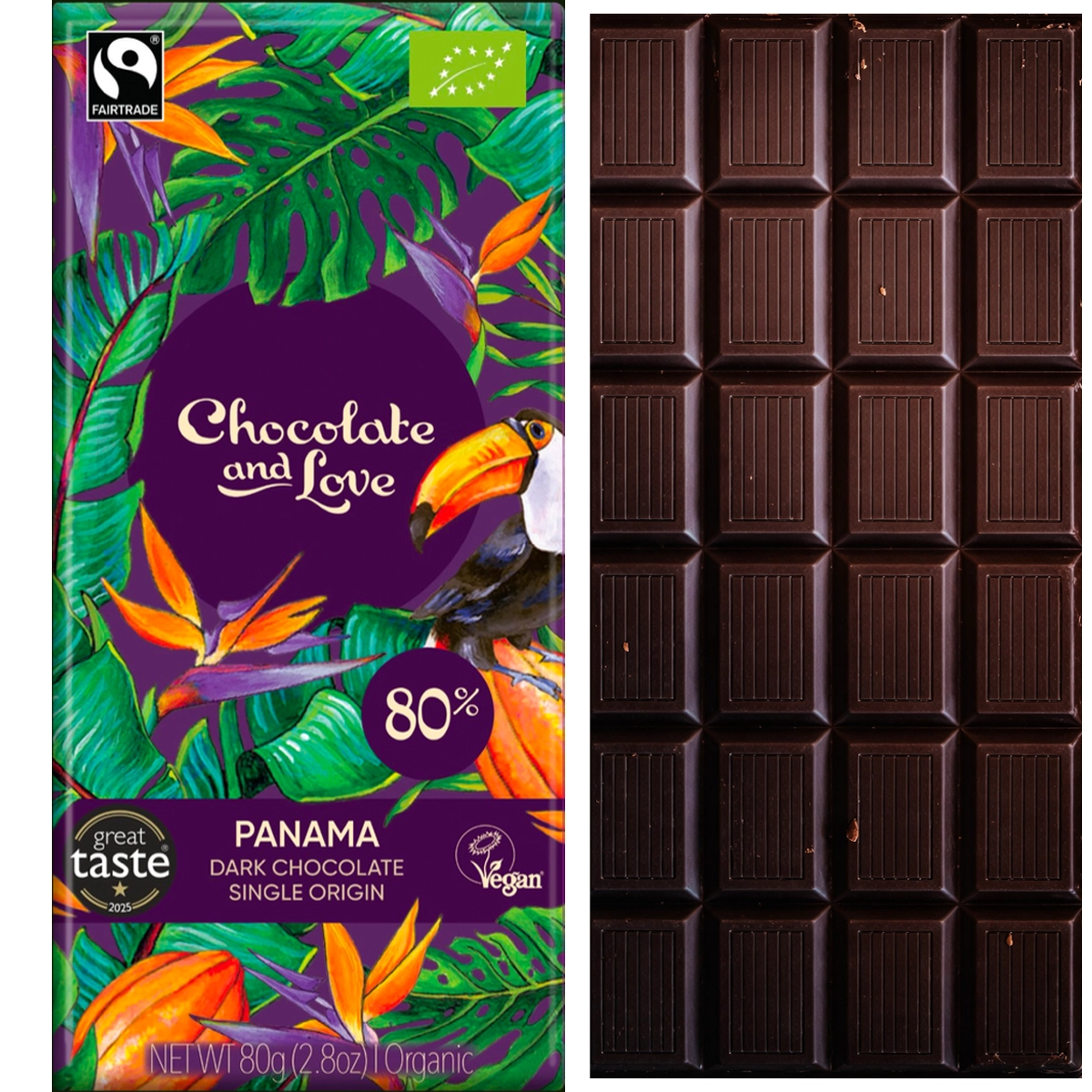 CHOCOLATE & Love Panama 80% – Dunkle Schokolade aus Panama, Single-Origin