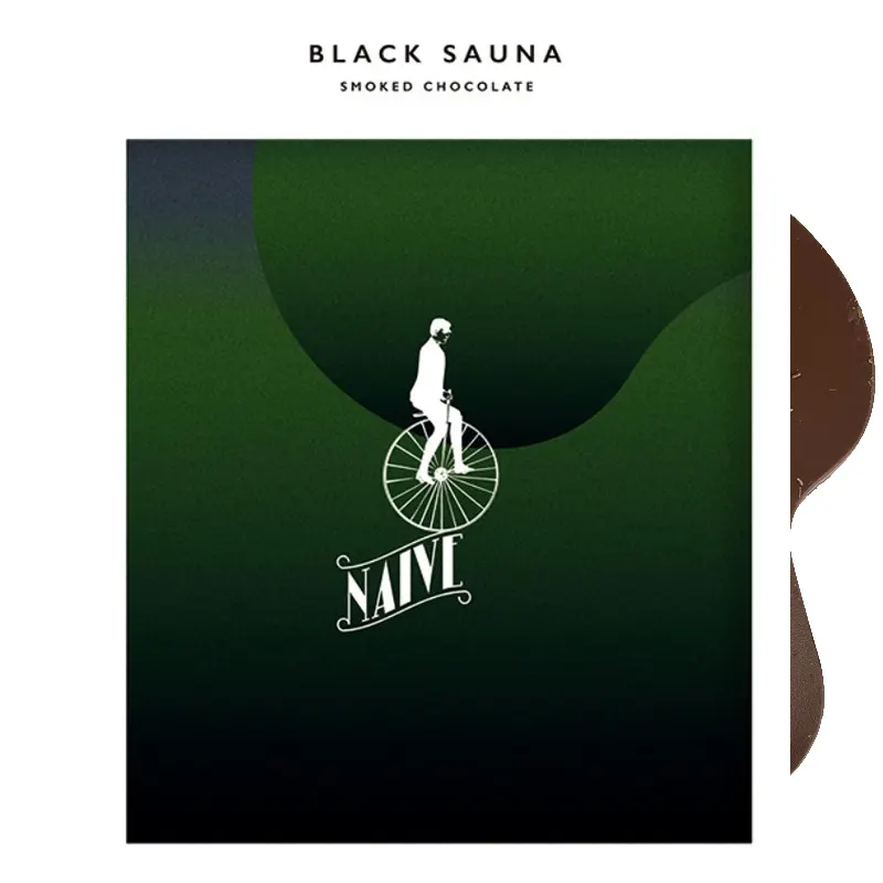 CHOCOLATE NAIVE | Dunkle geräucherte Schokolade »Black Sauna« 70% | 57g CHOCOLATE NAIVE | Dunkle geräucherte Schokolade »Black Sauna« 70% | 57g