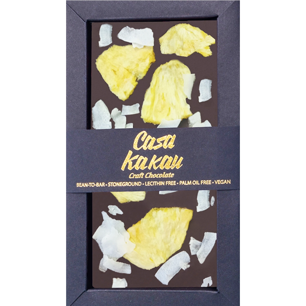 Casa Kakau Ananas & Kokos 61% – Dunkle Schokolade 70 g aus Bulgarien, Bean-to-Bar