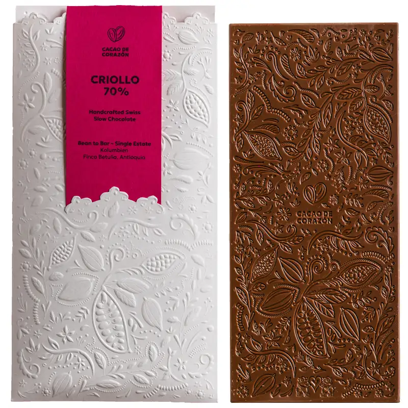 Beste Criollo Schweizer Single Origine Schokolade von Cacao de Corazón