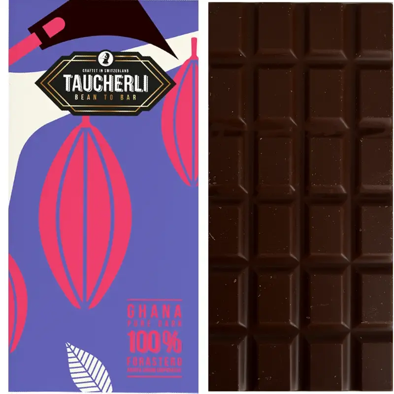 100% Kakaomasse Schweizer Schokolade Ghana Taucherli