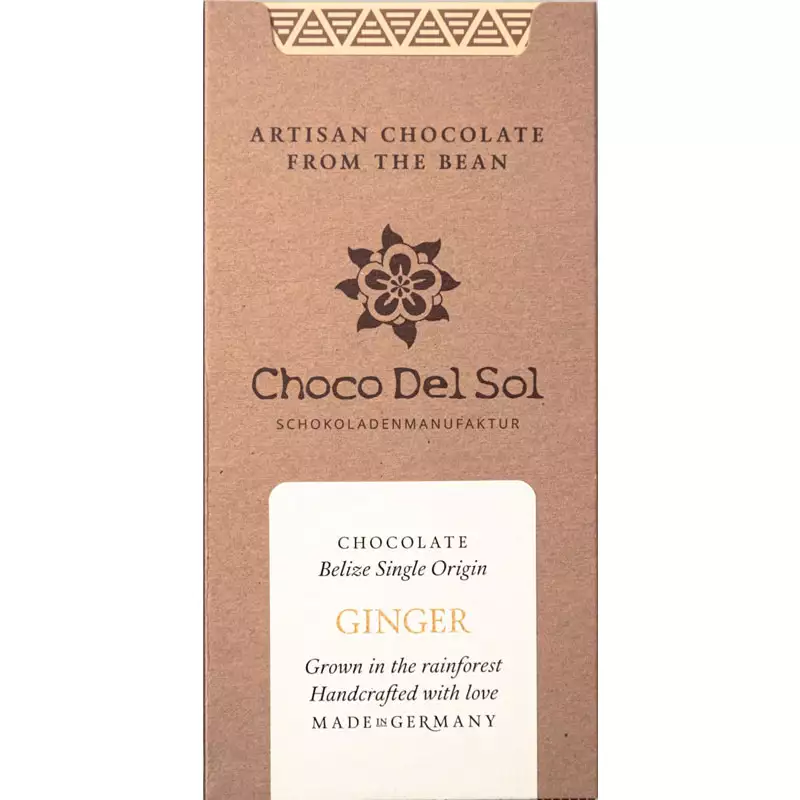 Ginger Schokolade von Choco del Sol mit Ingwer