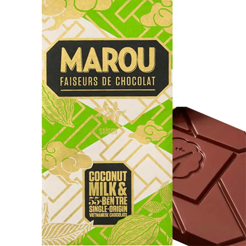 MAROU | Schokolade »Vietnam | Coconut Milk & 55 Ben Tre« 55% | 80g Coconut Milk Schokolade von marou Vietnam