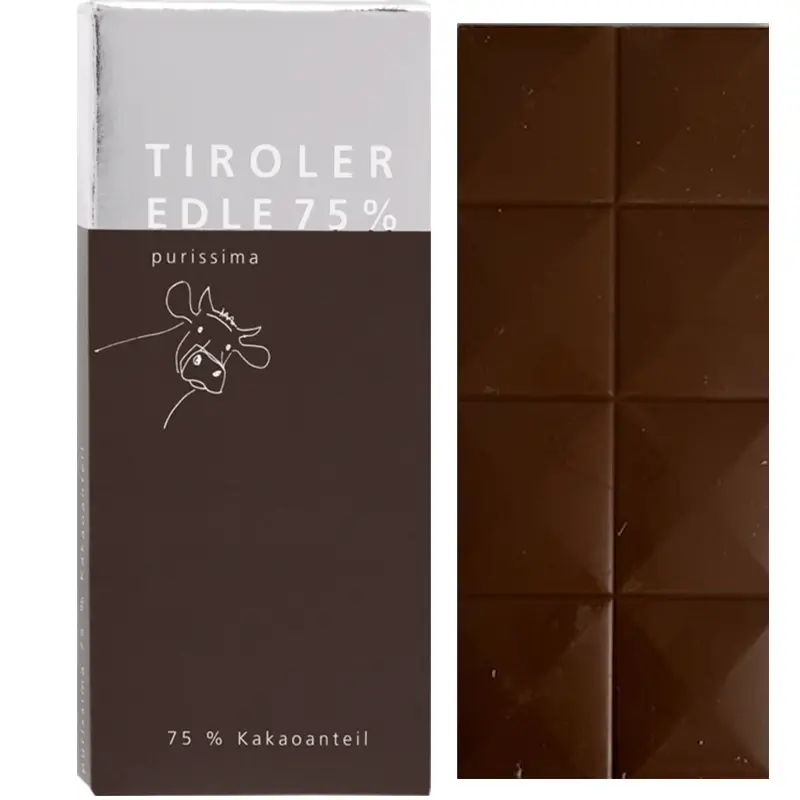 Dunkle Schokolade purissima von Tiroler Edle