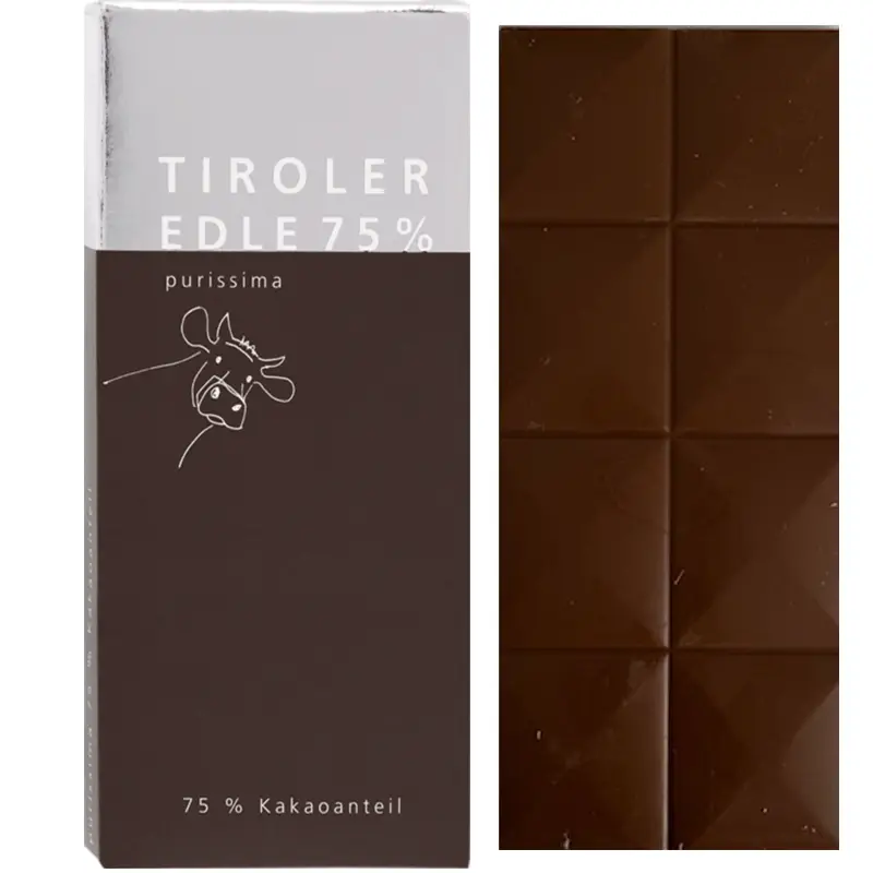 TIROLER EDLE | Dunkle Schokolade »purissima« 75% Dunkle Schokolade purissima von Tiroler Edle