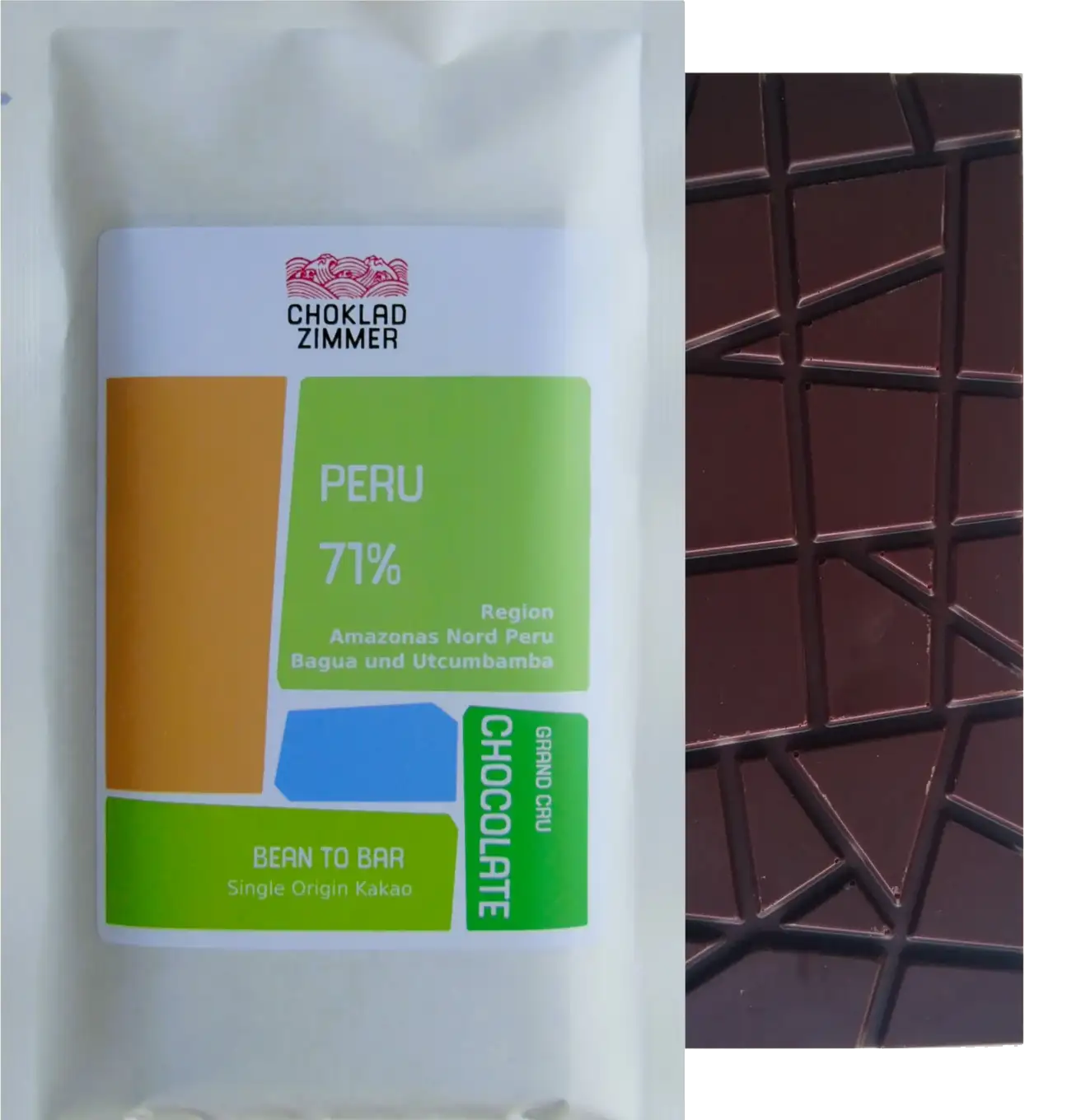 CHOKLAD ZIMMER | Dunkle Schokolade »Peru« 71% | 70g Beste Pure Peru Schokolade von Zimmer Born Darß Ostsee