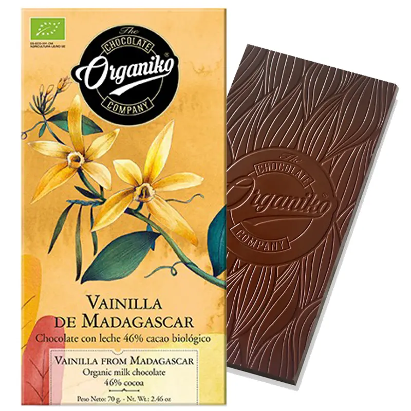 ORGANIKO | Milchschokolade mit Vanille »Vainilla de Madagascar« 46% | BIO | 70g Vanille MilchSchokolade von Chocolate Organiko
