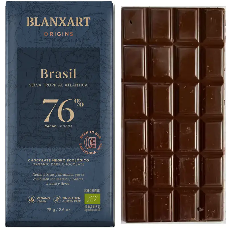 BLANXART | Dunkle Schokolade »Brasil« 76% | BIO | 75g Brasil 76% Schokolade von Blanxart Spanien