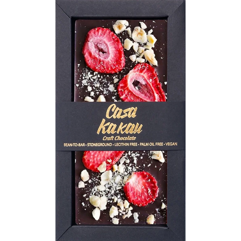 Casa Kakau Strawberries & Hazelnuts 61 % dunkle Schokolade Ecuador 70 g
