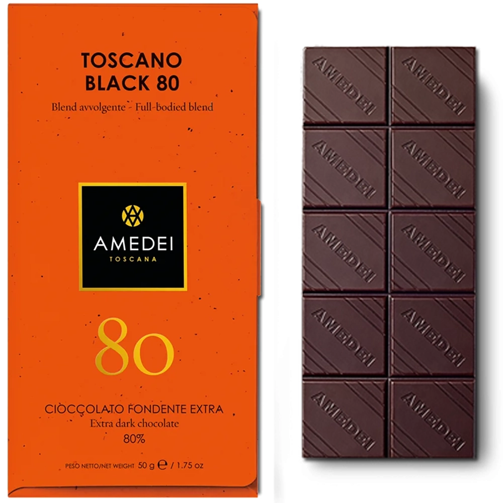 AMEDEI Toscano Black 80 % – Dunkle Schokolade aus ausgewählten Ursprungskakaos