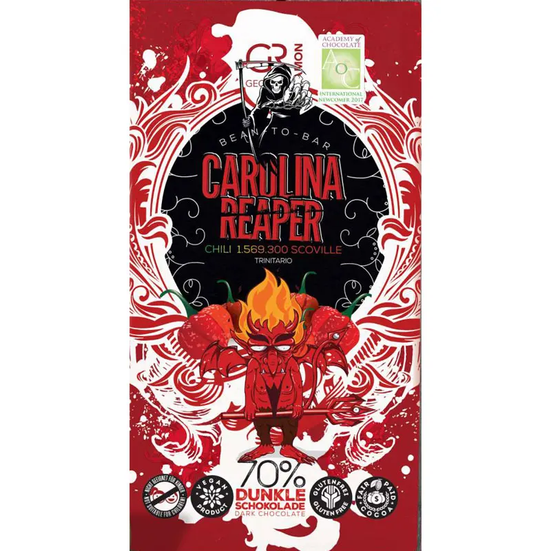 Schärfste Schokolade Carolina Reaper Schokolade von Georgia Ramon