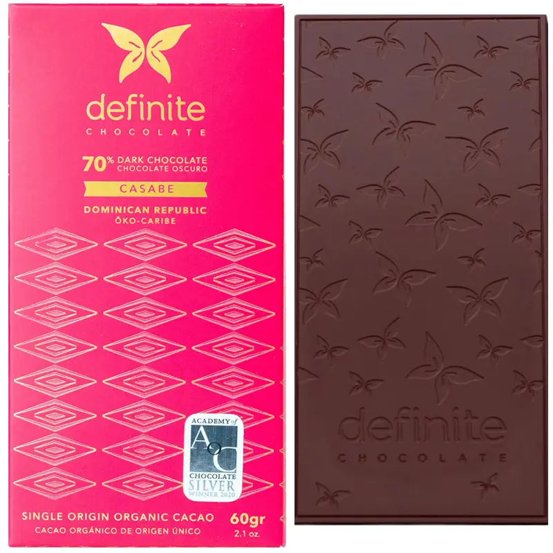 DEFINITE | Dunkle Schokolade »Dominikanische Republik Casabe« 70% Prämierte Schokoladen aus der Dominikanischen republik con Definite Chocolate