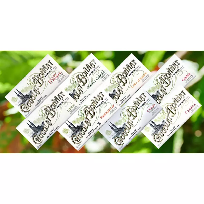 Sortiment Bonnat Schokoladen mit 75% Kakao