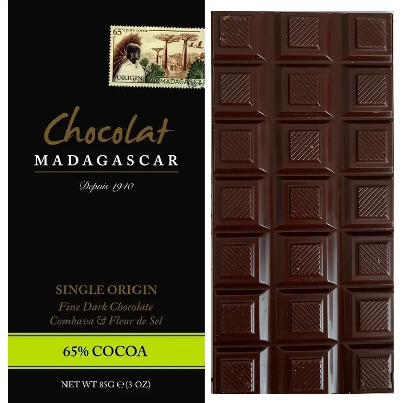 Chocolat MADAGASCAR | Dunkle Schokolade »Combava & Fleur de Sel« 65% | 85g 65% Schokolade von Chocolate Madagascar