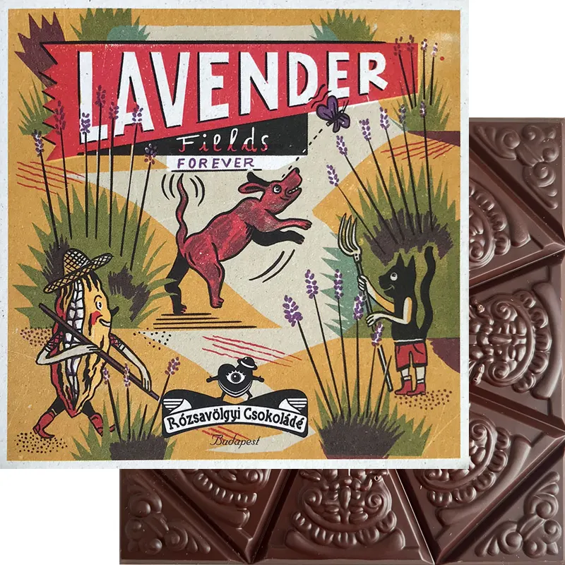 RÓZSAVÖLGYI Dunkle Schokolade & Lavendel »Lavender« 73% | 70g Schokoladen mit Lavendel von Rózsavölgyi Csokoládé