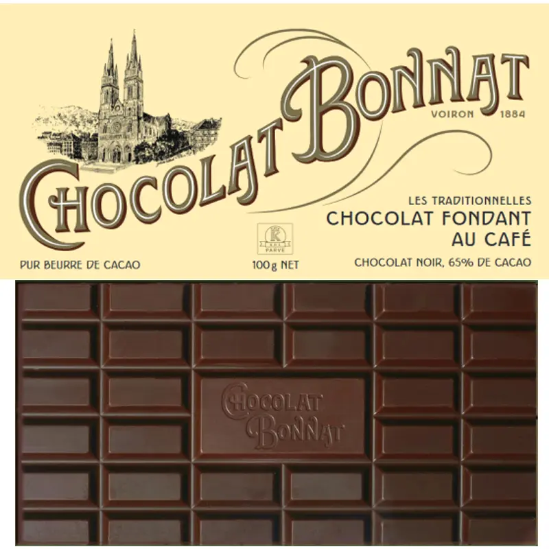 BONNAT Dunkle Schokolade & Kaffee | Chocolat »fondant au café« 65% | 100g Kaffee Schokolade Cafe Fondant von Bonnat