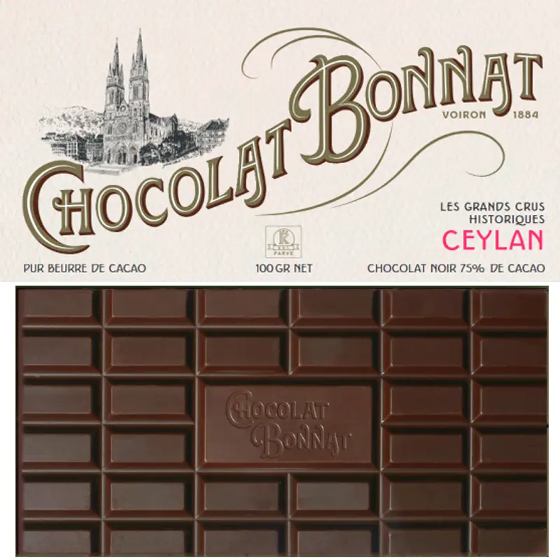 BONNAT Dunkle Schokolade | Chocolat »Ceylan« Sri Lanka 75% | 100g Ceylan Schokolade 75% von Cocolat Bonnat