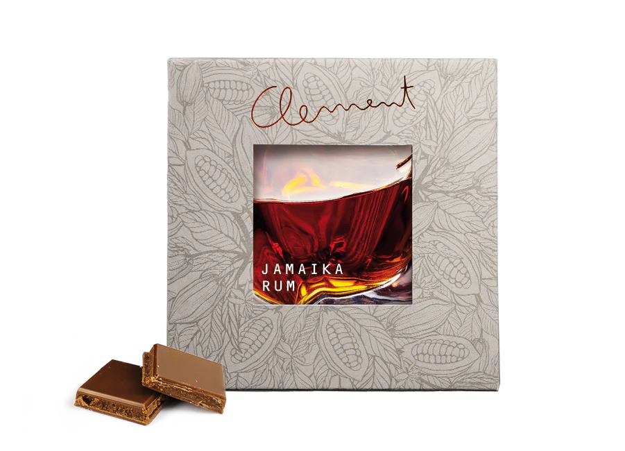CLEMENT | Goldprämierte Vollmilchschokolade & Rum »Jamaika Rum« 38% Prämierte Milchschokolade mit jamaika-Rum von Clement
