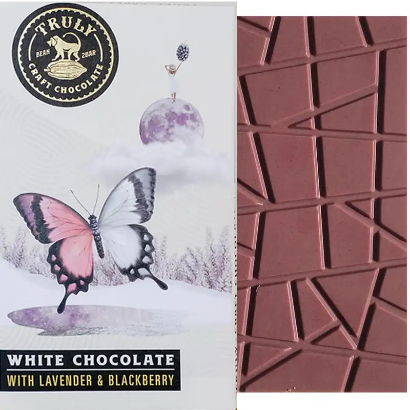 TRULY | Weiße Schokolade »Lavender & Blackberry« 30% | 60g Schokolade Lavender Blackberry von truly München