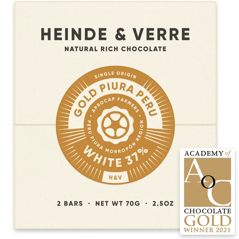 Prämierte Weiße Schokolade von Heinde und Verre