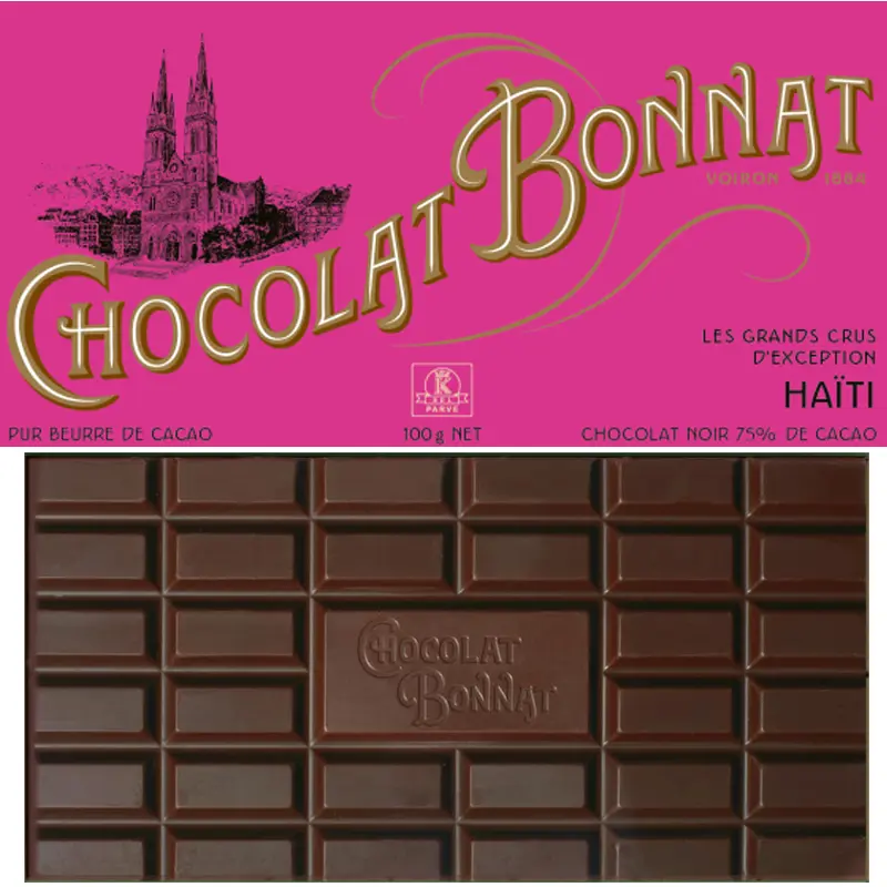 BONNAT Dunkle Schokolade | Chocolat »Haiti« 75% Dunkle Schokolade mit Kakao aus Haiti von Chocolatier Bonnat