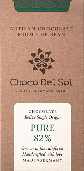 CHOCO DEL SOL | Dunkle Schokolade »Pure« 82% | BIO