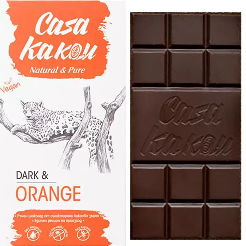 CASA KAKAU | Dunkle Schokolade »Dark & Orange« 70% | 70g Dunkle Schokolade mit Orange von Casa Kakau