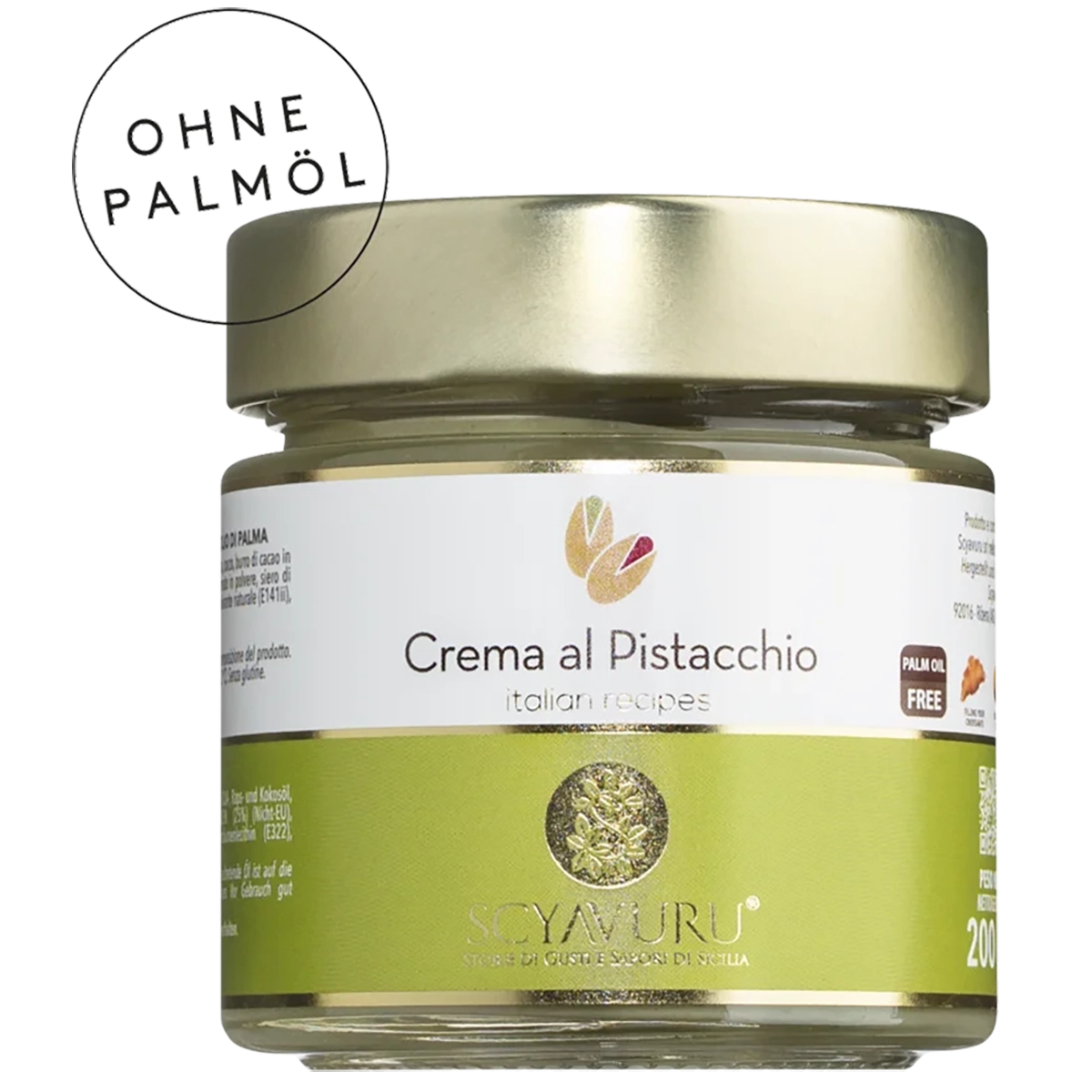 SCYAVURU Pistacchio Crema 25% – Pistaziencreme aus Sizilien, cremig & streichzart