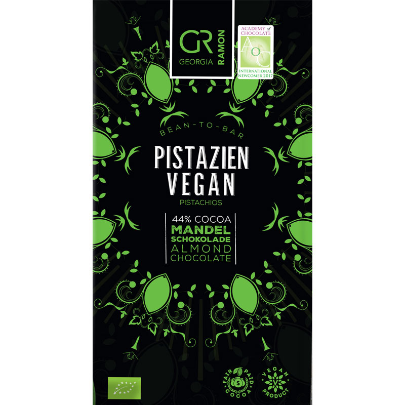 GEORGIA RAMON  | Mandelschokolade mit »Pistazien« vegan 44% | BIO | 50g
