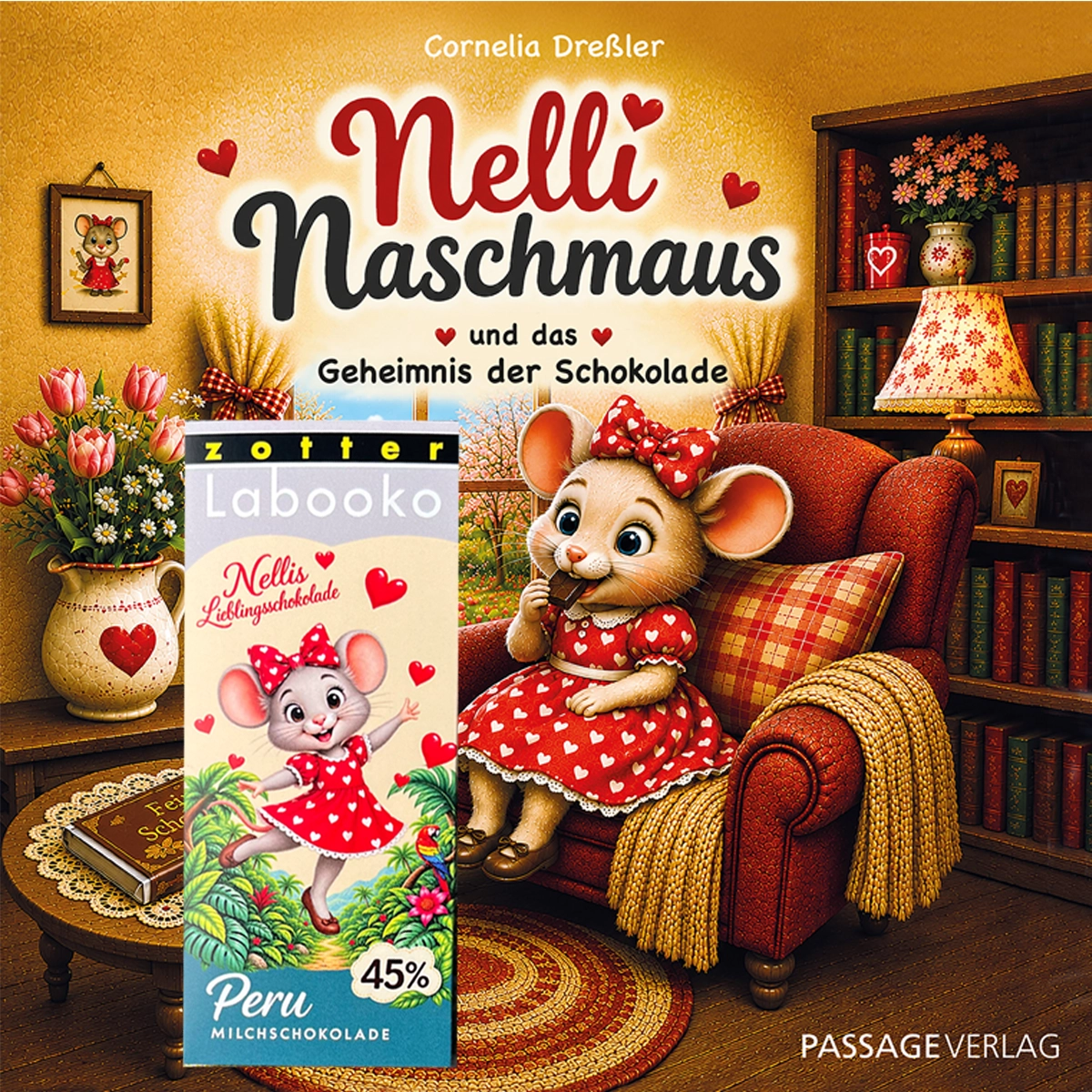 Nelli Naschmaus Kinderbuch über Schokolade mit Nellis Lieblingsschokolade