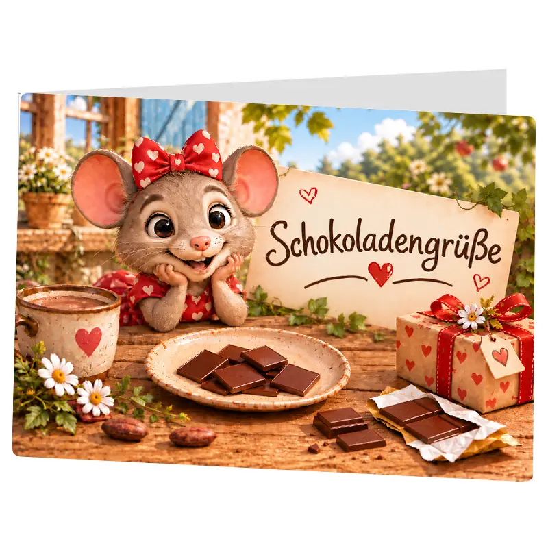 Grußkarte | Grußkarte »Schokoladengrüße« Nelli Naschmaus
