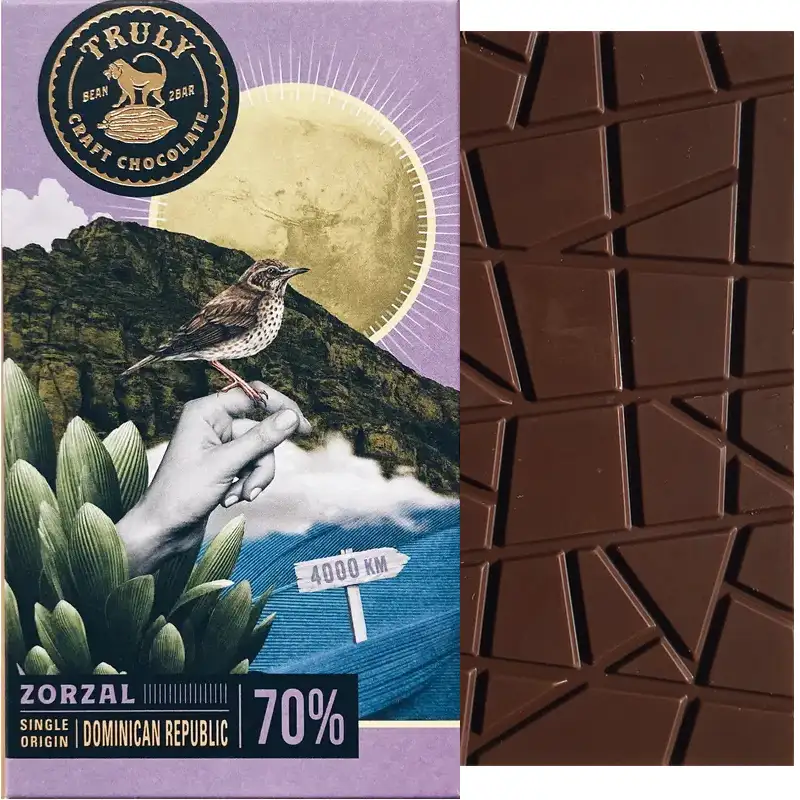 TRULY | Dunkle Schokolade »Zorzal - Domincan Republic« 70% | 60g Zorzal Schokolade von Truly Dominicain Republic Kakao