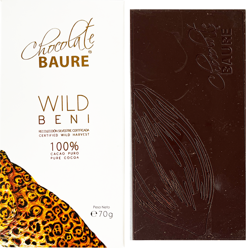 BAURE Schokolade | Kakaomasse »Wild Beni Bolivien« 100% | BIO | 70g Wild Beni Bolivien 100 Prozent kakaomasse Schokolade von Chocolate Baure