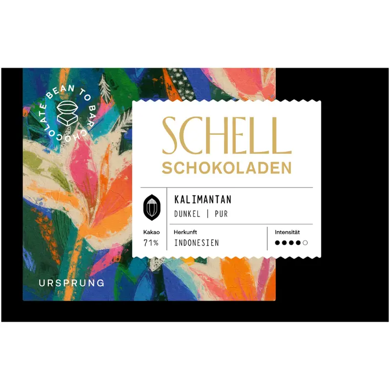 SCHELL | Dunkle Schokolade »Kalimantan Indonesien« 71% | 50g Kalimantan Indonesien dunkle Schokolade von Eberhard Schell