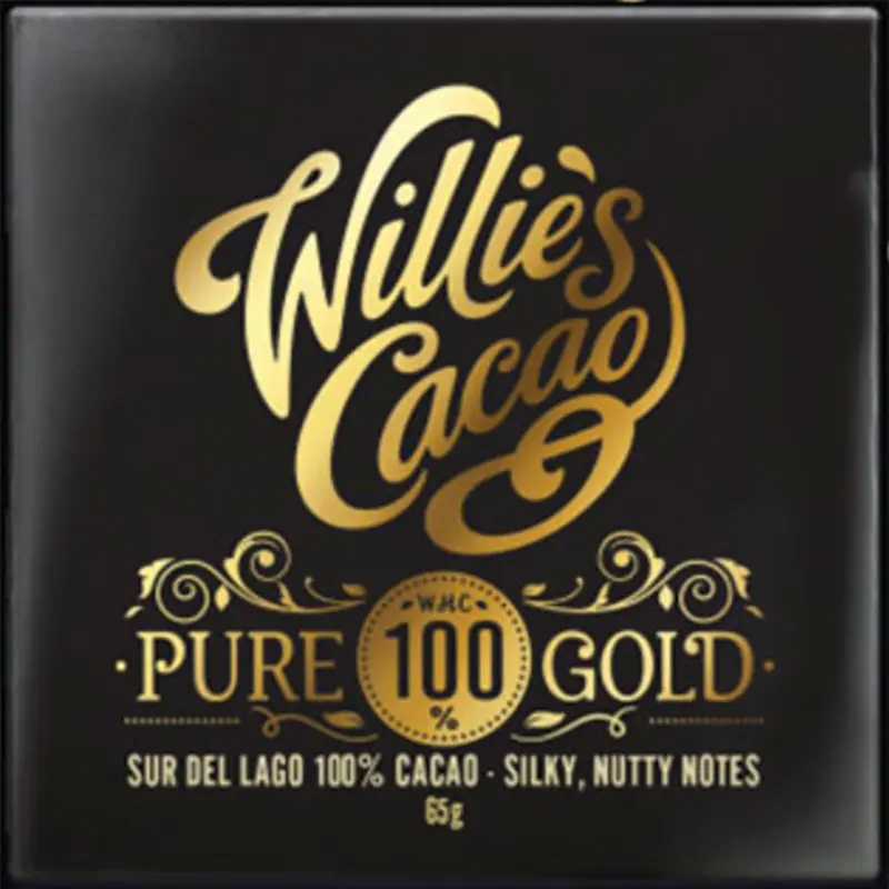 WILLIE's Cacao & Schokoladen | 100% Tafel »Pure Gold« Kakaomasse 100% 100% Schokolade von Willies