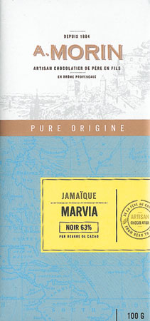 A. MORIN | Dunkle Schokolade »Marvia« Jamaique 63% | 100g