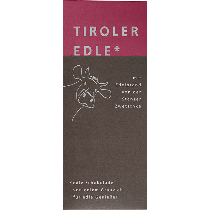 TIROLER EDLE | Dunkle Schokolade »Stanzer Zwetschke« 60% | 50g MHD 25.09.2022