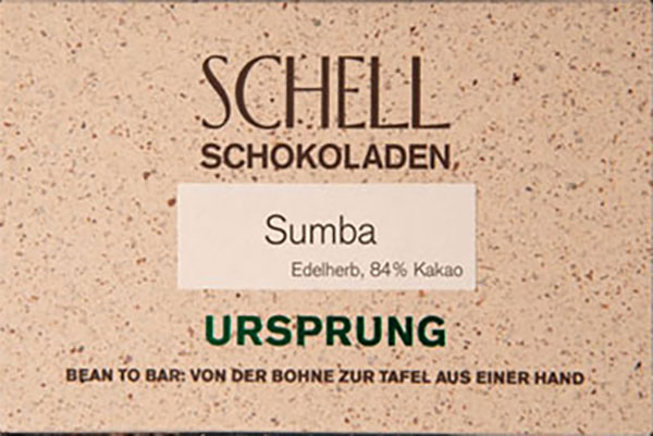SCHELL | Dunkle Schokolade »Sumba - Indonesien« 84% | 50g