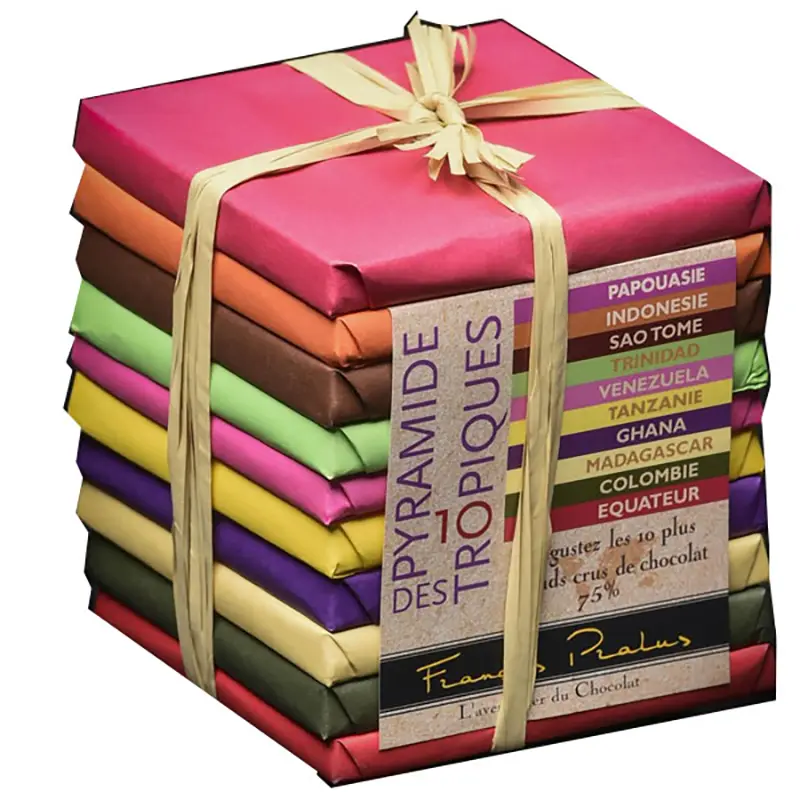 PRALUS | Dunkle Schokolade »Pyramide des Tropiques« 10 Tafeln 75% | 500g Pyramide Tropiques Schokoladen von Pralus Frankreich