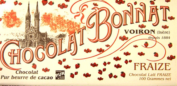 BONNAT | Milchschokolade & Erdbeeren »Chocolat au lait et aux Fraize« 55% | 100g