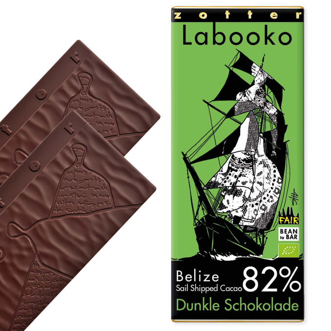 ZOTTER | »Labooko« Dunkle Schokolade  Belize "Sail Shipped Cacao" 82% | BIO | 70g
