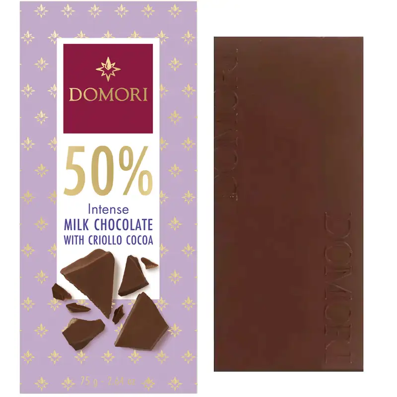 DOMORI | Milchschokolade »Intense« 50% | 75g Milchschokolde Schokolade with Criollo von Domori Italien