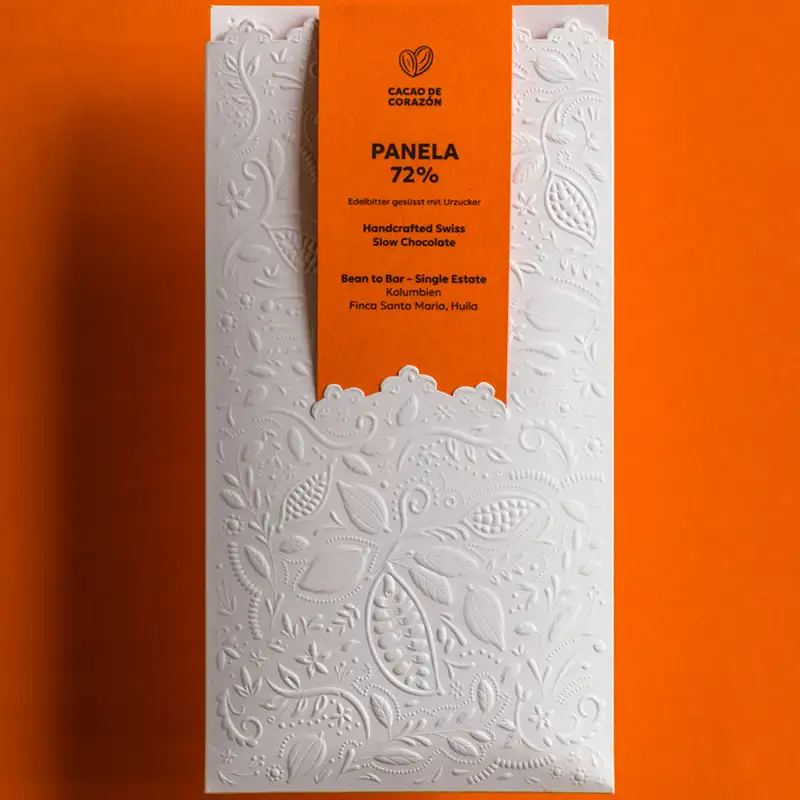 Panela Schweizer Single Origine Schokolade von Cacao de Corazón