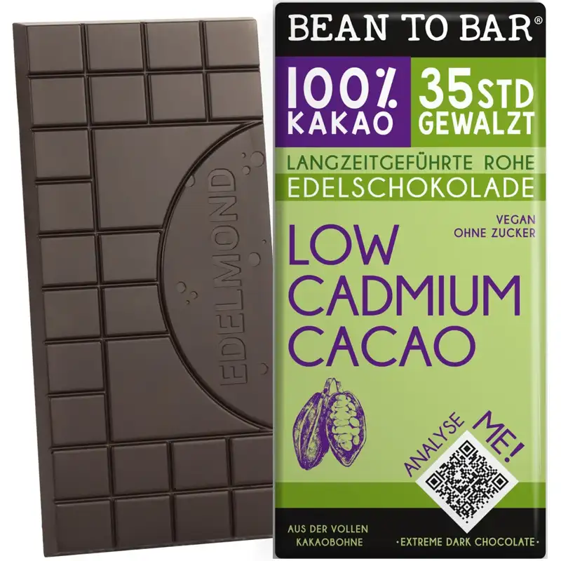 EDELMOND Schokoladen | Kakaomasse »Low Cadmium« 100% | 72g Cadmiumarme Schokolade Low-Cadmium von Edelmond