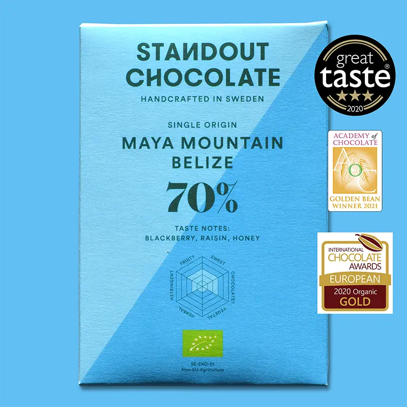 STANDOUT CHOCOLATE | Dunkle Schokolade »Maya Mountain Belize« 70% | 50g Maya Mountain Belize Schokolade von Standout Chocolate
