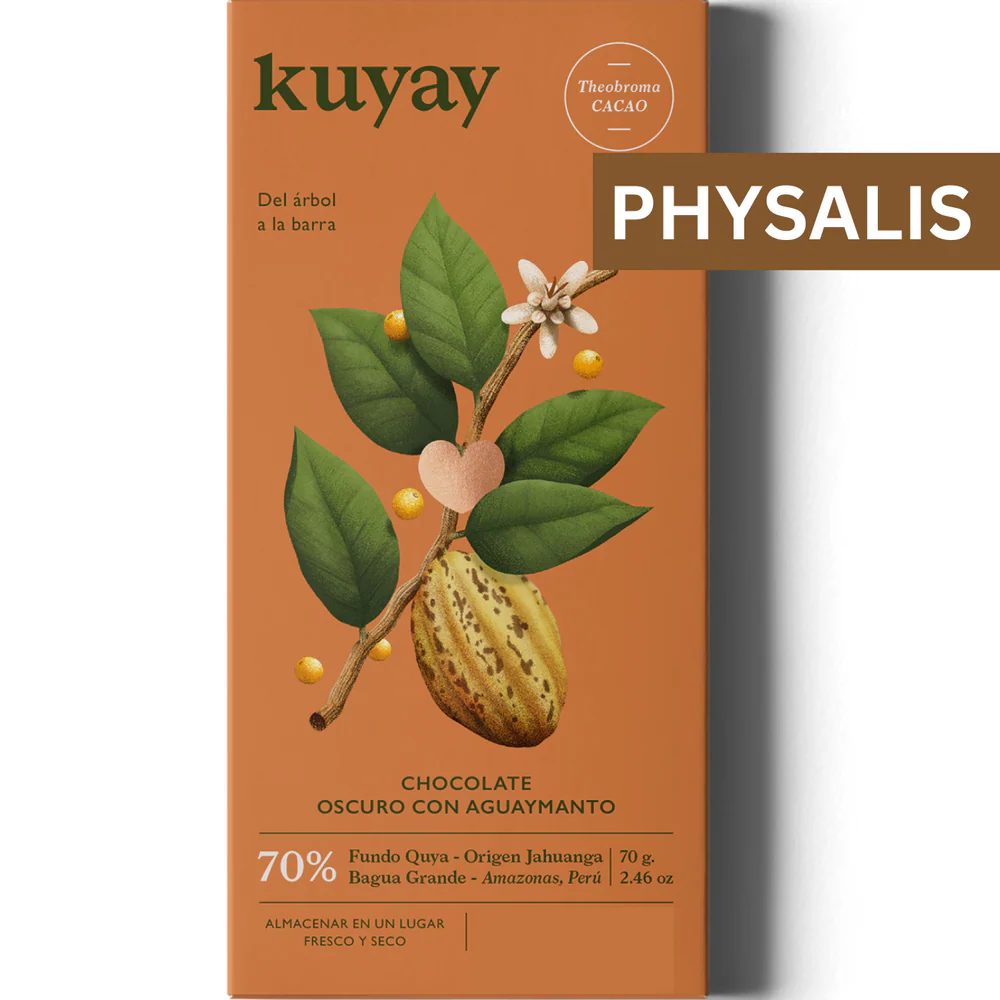 Peru Amazonas KUYAY Schokolade 70% mit Goldenberry (Physalis)