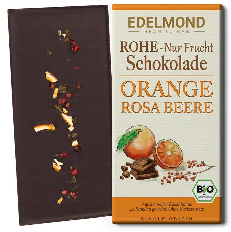 Rosa Beere und Orange Schokolade von Edelmond Spreewald