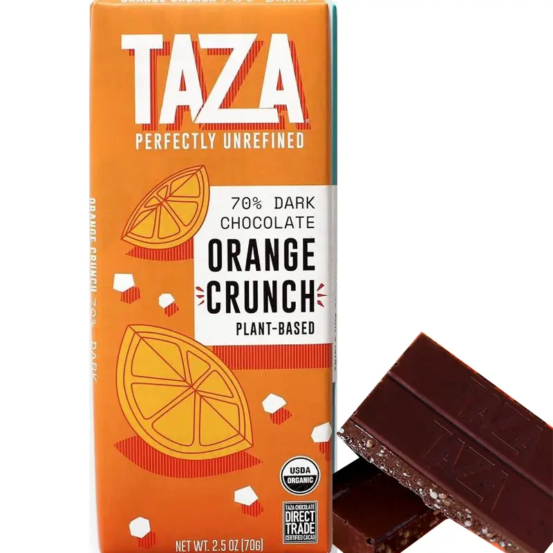 Orangen Crunch Schokolade von Taza