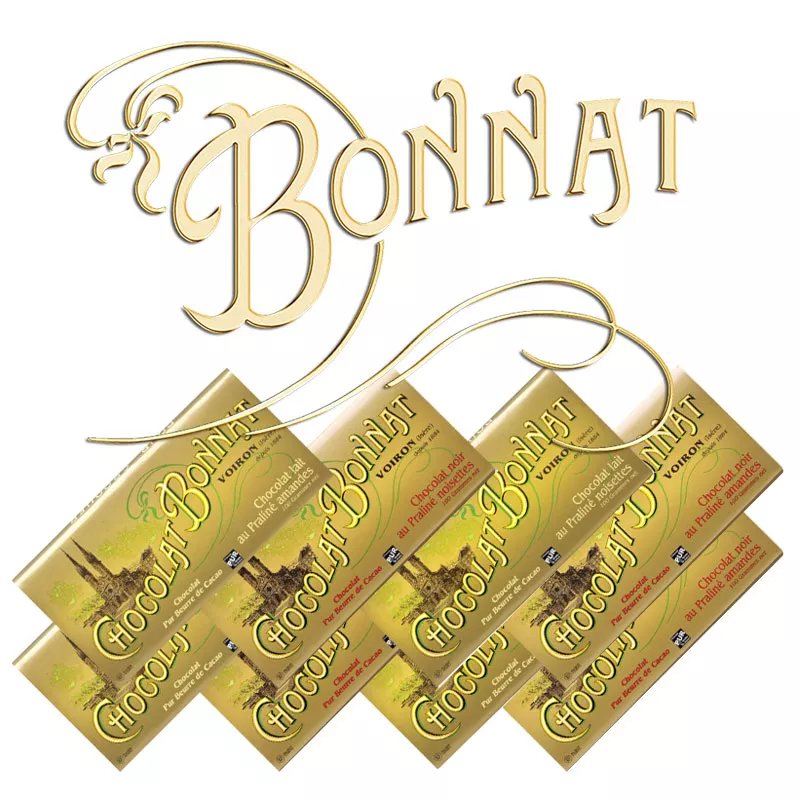 BONNAT Nougat | Praliné-Schokoladen »Mandeln & Haselnüsse« Bonnat Nougat-Schokoladen im Set