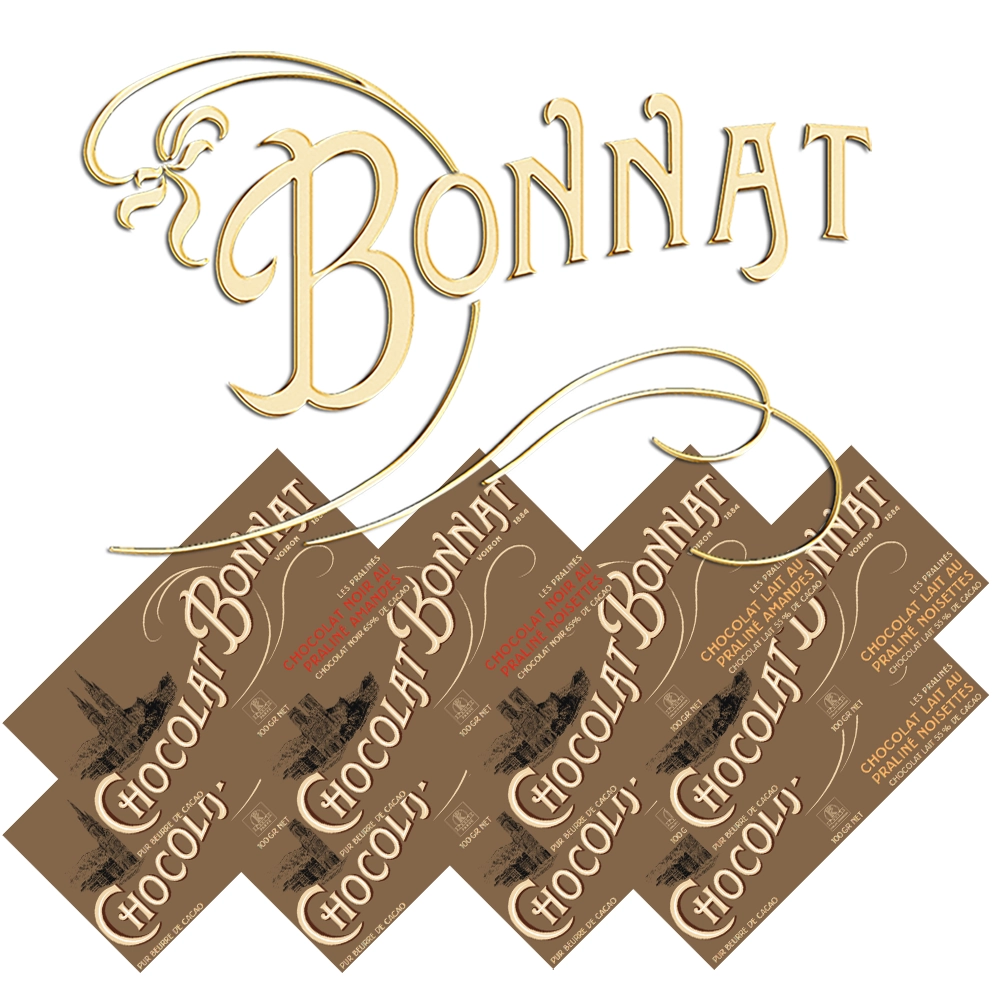 Bonnat Nougat-Schokoladen im Set